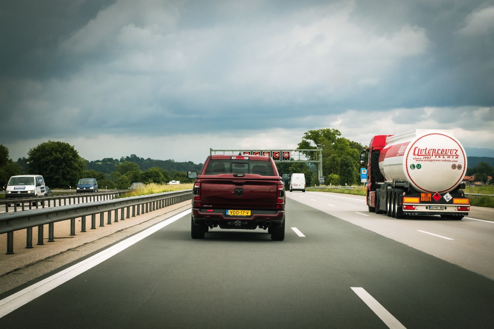 Fuel tanker in transit